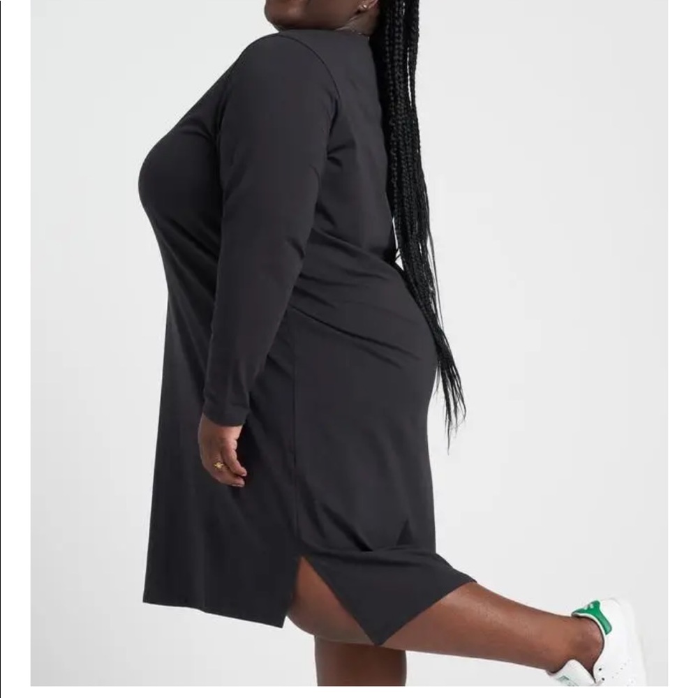 Long Sleeve Tesino Washed Jersey Dress- Black Universal Standard XL (26-28)
